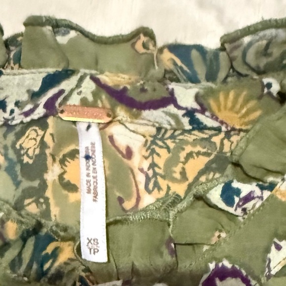 Free People Green and Orange Ruffled Tiered Sundress - Picture 8 of 9